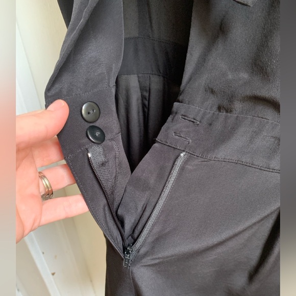 NWOT Sezane Black Silk Candice Playsuit Romper Size 4/EU 36 - Picture 5 of 6